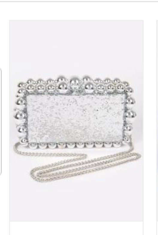 Silver Pearl clutch purse